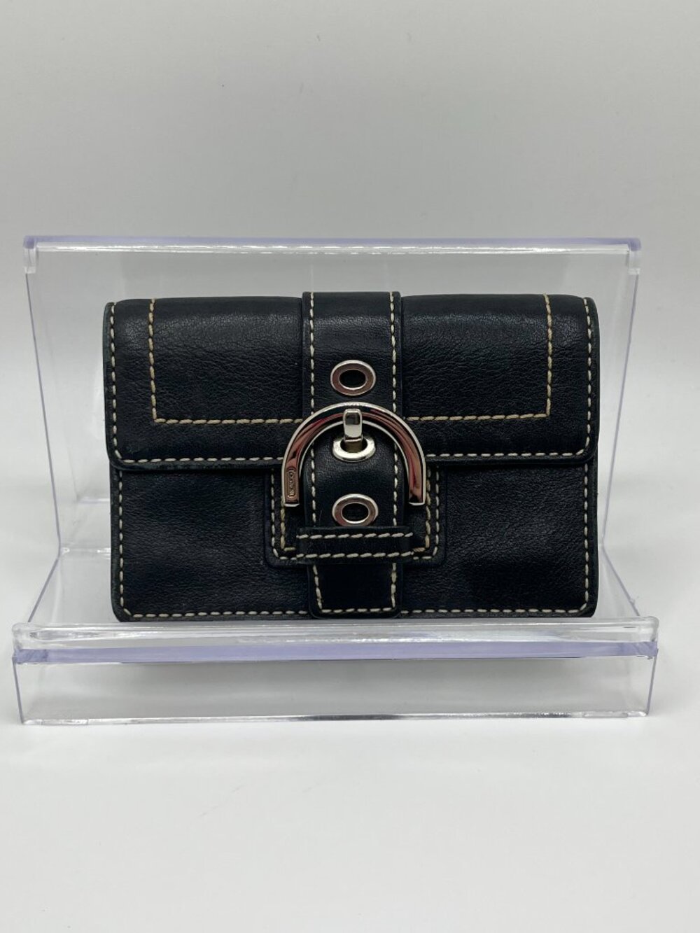 Vintage Y2K Coach Soho Black Leather Mini Wallet
